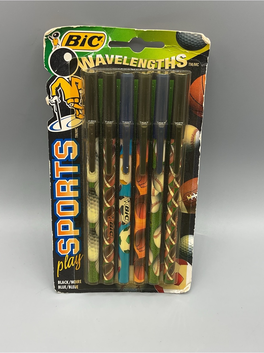 VTG - 90's BIC Wavelengths PLAY SPORTS Roller Ball Pens Football Soccer Baseball